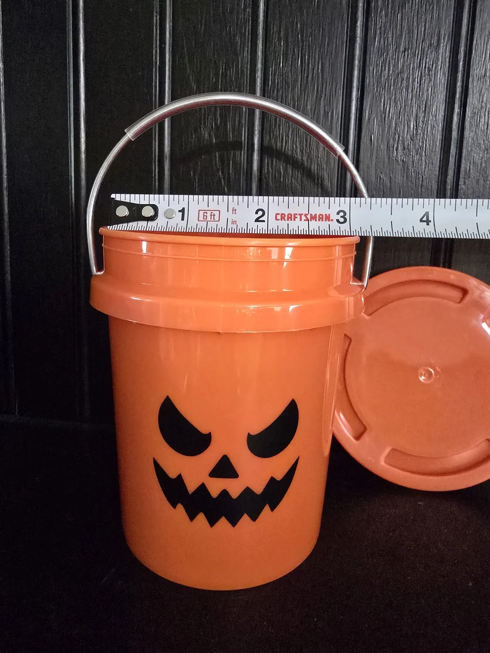 Orange Halloween Jack-O'-Lantern MINI Bucket with Lid